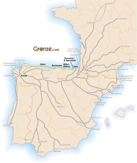 El Camino del Norte map